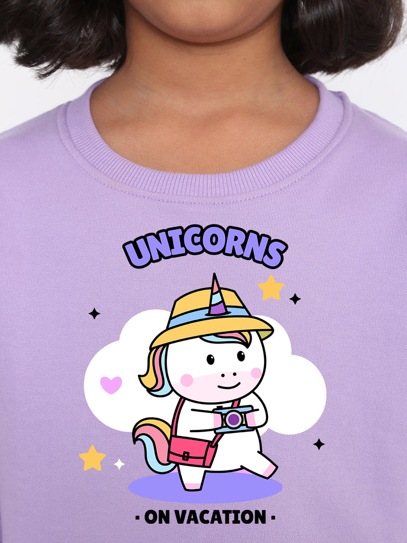 Kids Girls' Unicorn Vacation Sweatshirt