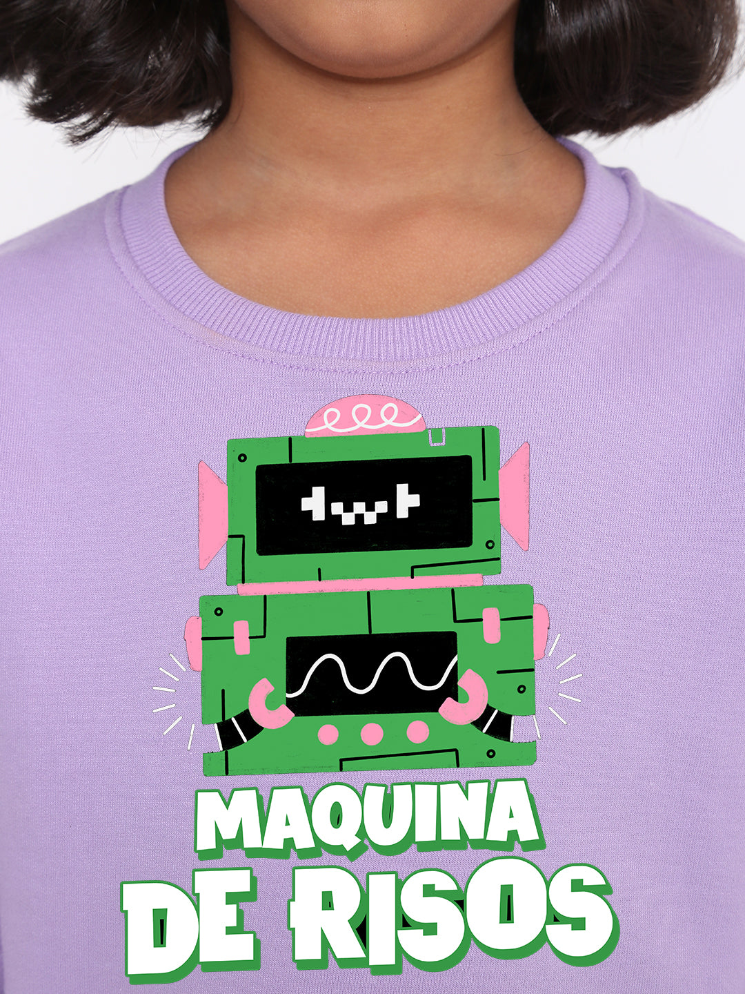 Kids Girls Robot Maquina de Risos Trendy  Sweatshirt