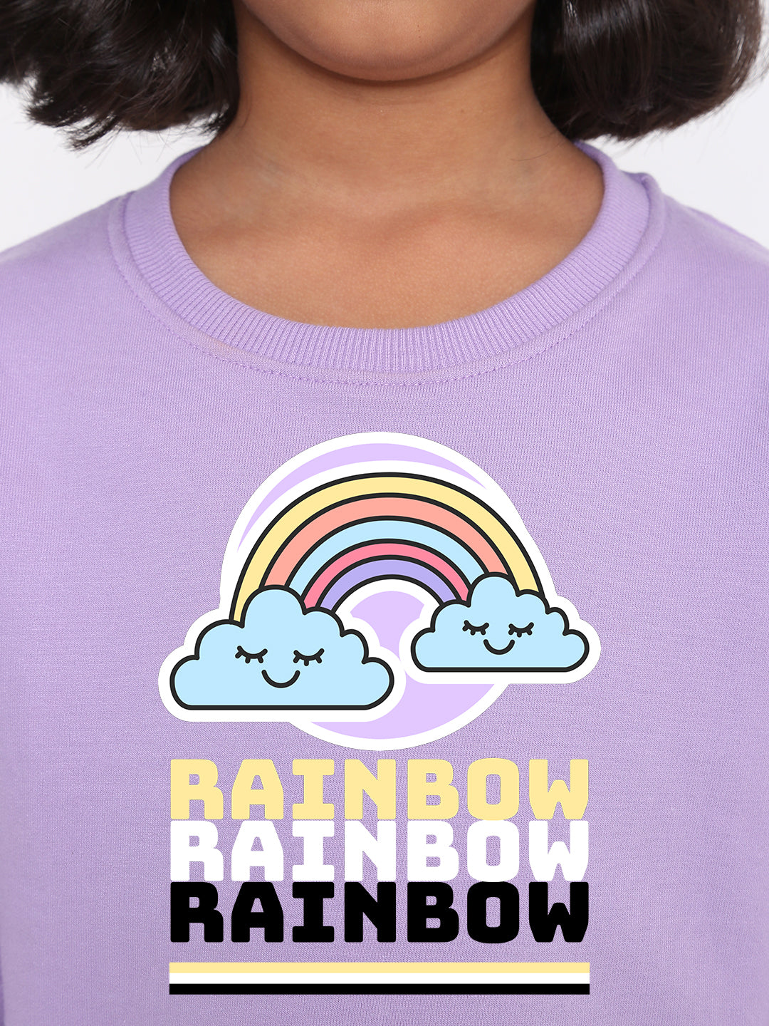 Kids Girls Rainbow Sweatshirt - Stylish & Cozy