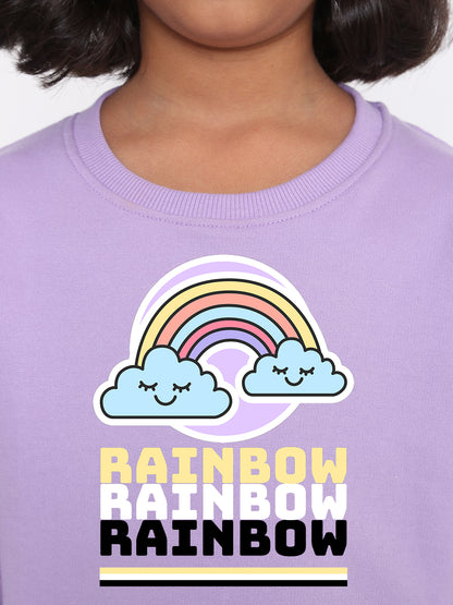 Kids Girls Rainbow Sweatshirt - Stylish & Cozy