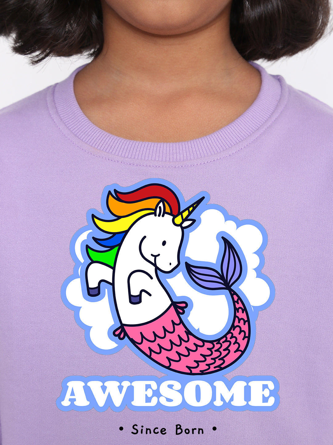 Awesome Since Born Unicorn Sweatshirt for Girls