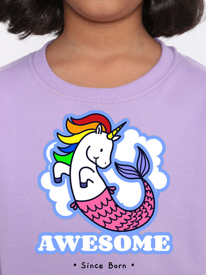 Awesome Since Born Unicorn Sweatshirt for Girls