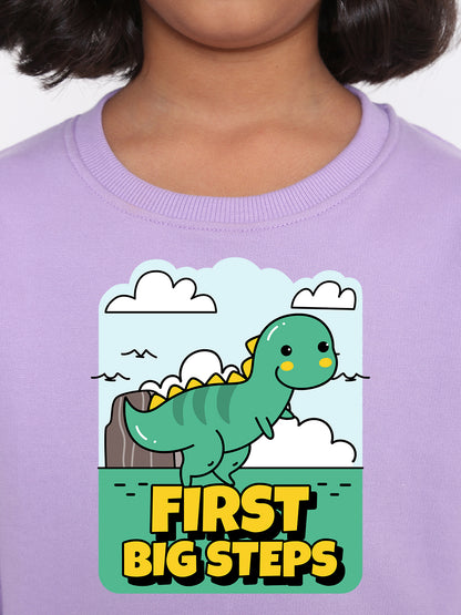 Kids Girls Dinosaur First Big Steps Sweatshirt