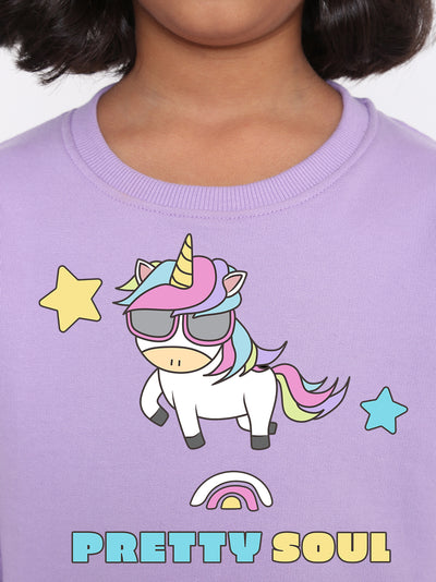 Kids Girls Unicorn Pretty Soul Sweatshirt