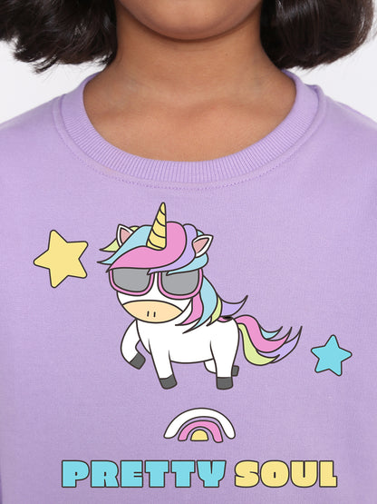 Kids Girls Unicorn Pretty Soul Sweatshirt