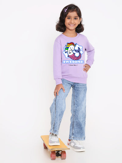 Awesome Since Born Unicorn Sweatshirt for Girls