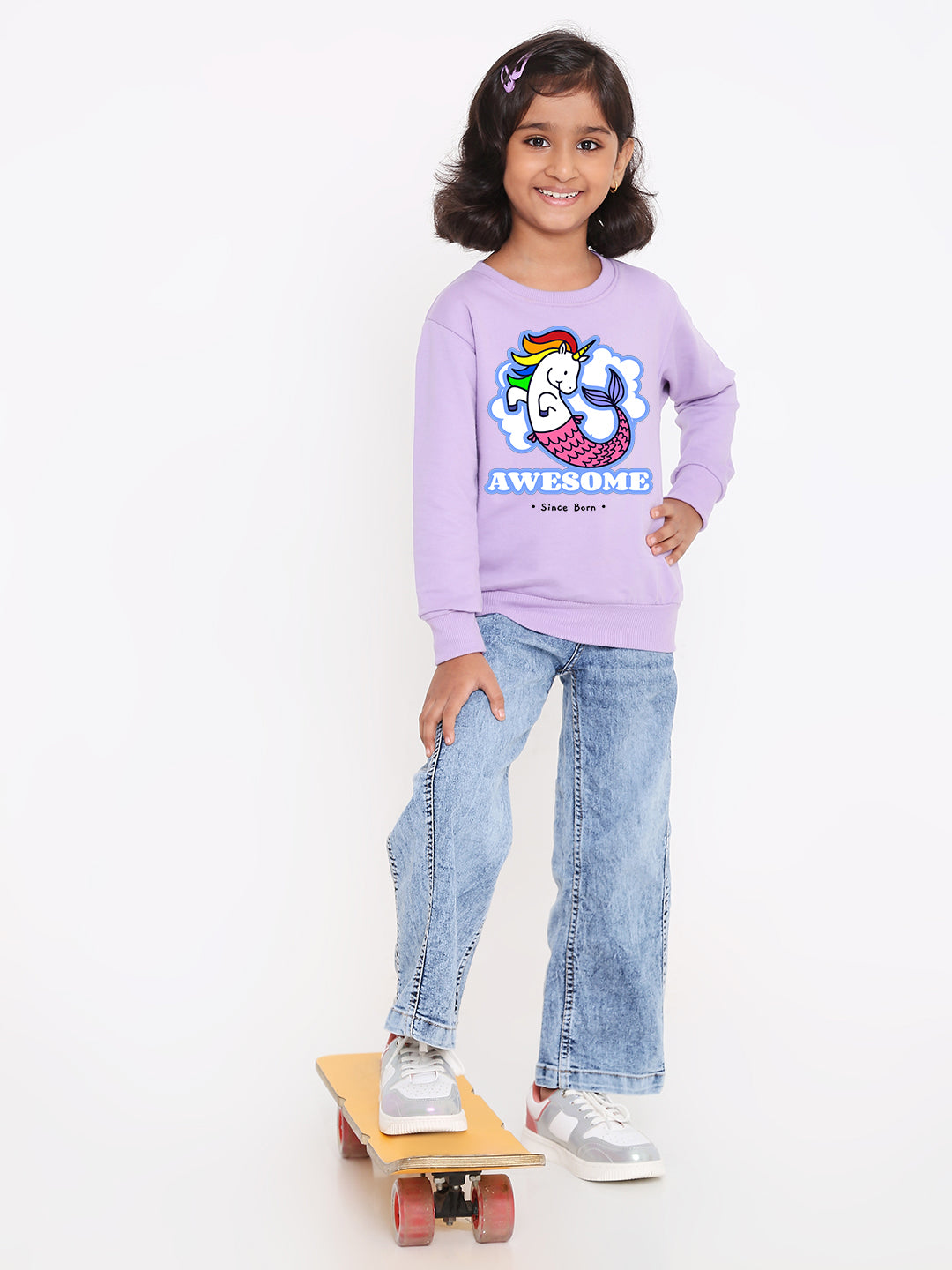 Awesome Since Born Unicorn Sweatshirt for Girls