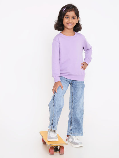 Kids' Girls Plain Sweatshirt - Soft & Stylish