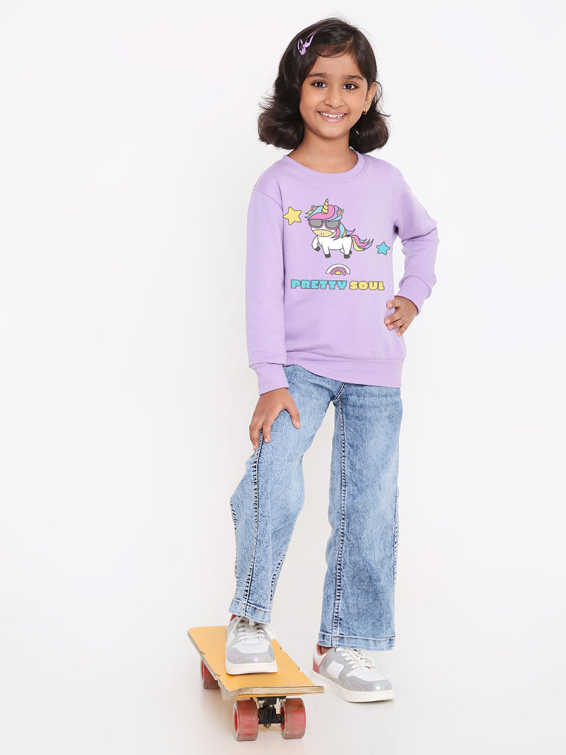 Kids Girls Unicorn Pretty Soul Sweatshirt