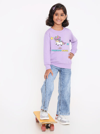 Kids Girls Unicorn Pretty Soul Sweatshirt
