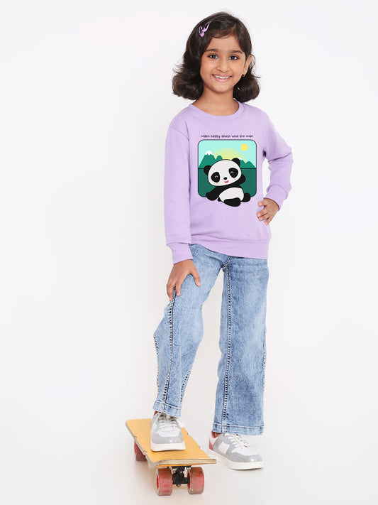 Kids Girls Cute Panda Sweatshirt