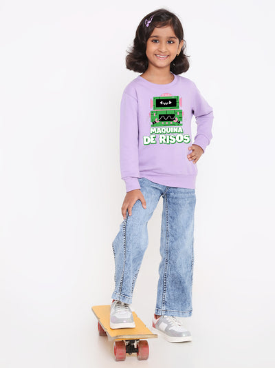 Kids Girls Robot Maquina de Risos Trendy  Sweatshirt