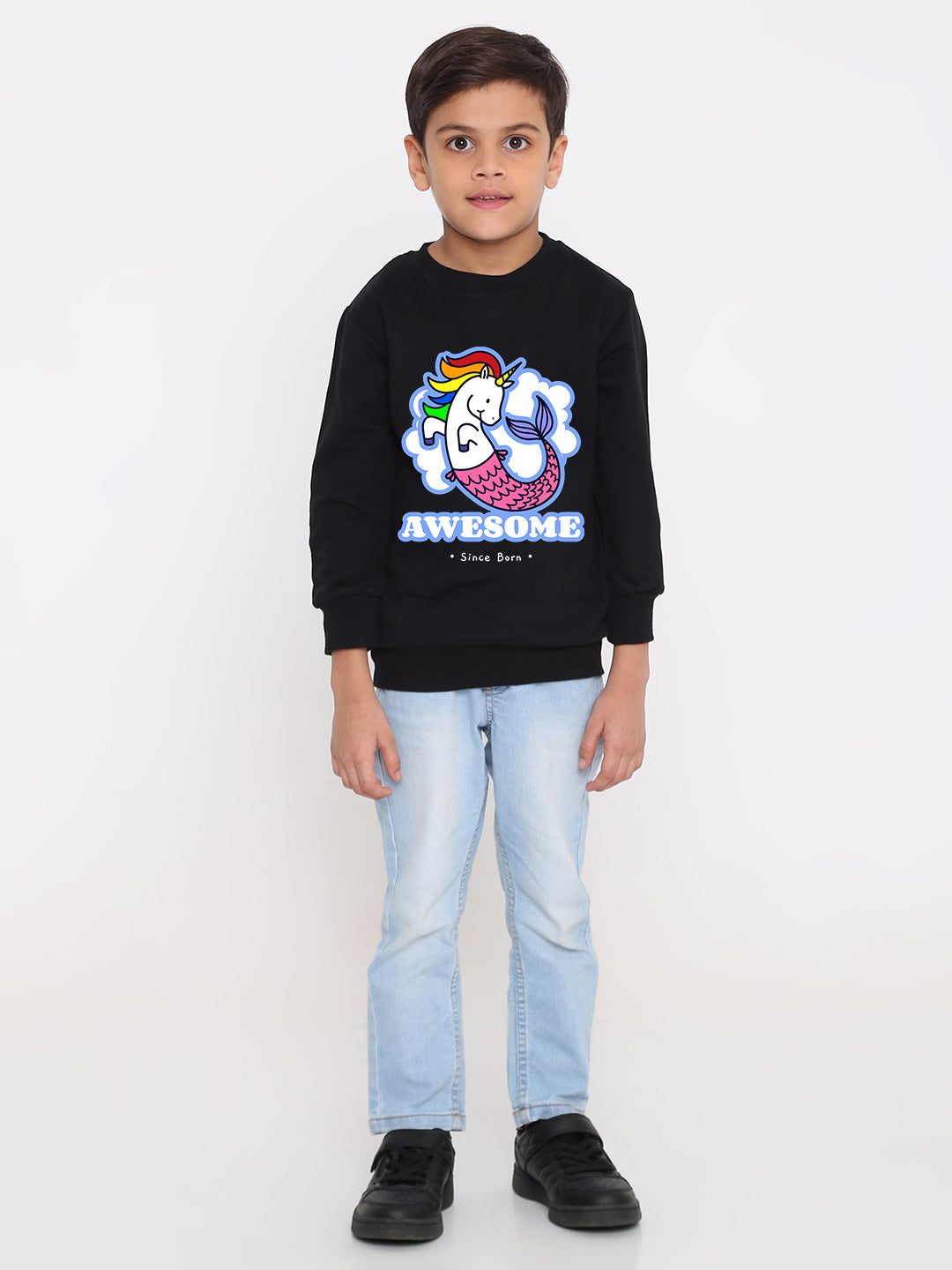 Kids Boys Mermicorn Awesome Since Born Graphic Sweatshirt