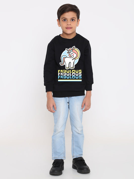 Kids Boys Fabulous Unicorn Graphic Sweatshirt
