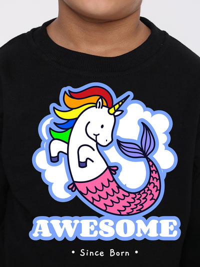 Kids Boys Mermicorn Awesome Since Born Graphic Sweatshirt