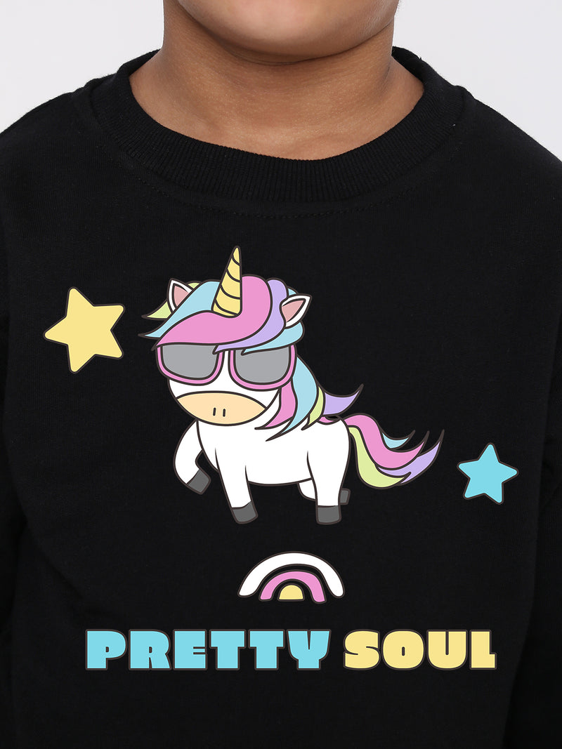 Kids Boys Unicorn Pretty Soul Graphic Sweatshirt