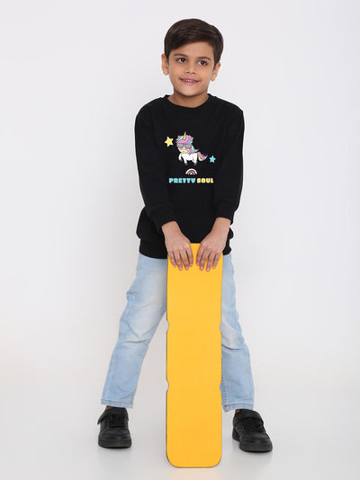Kids Boys Unicorn Pretty Soul Graphic Sweatshirt