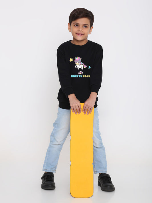 Kids Boys Unicorn Pretty Soul Graphic Sweatshirt