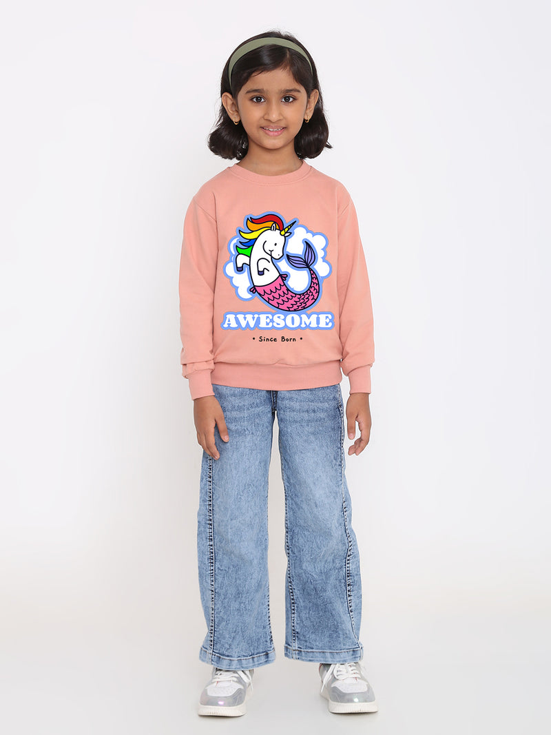 Awesome Since Born Unicorn Sweatshirt for Girls