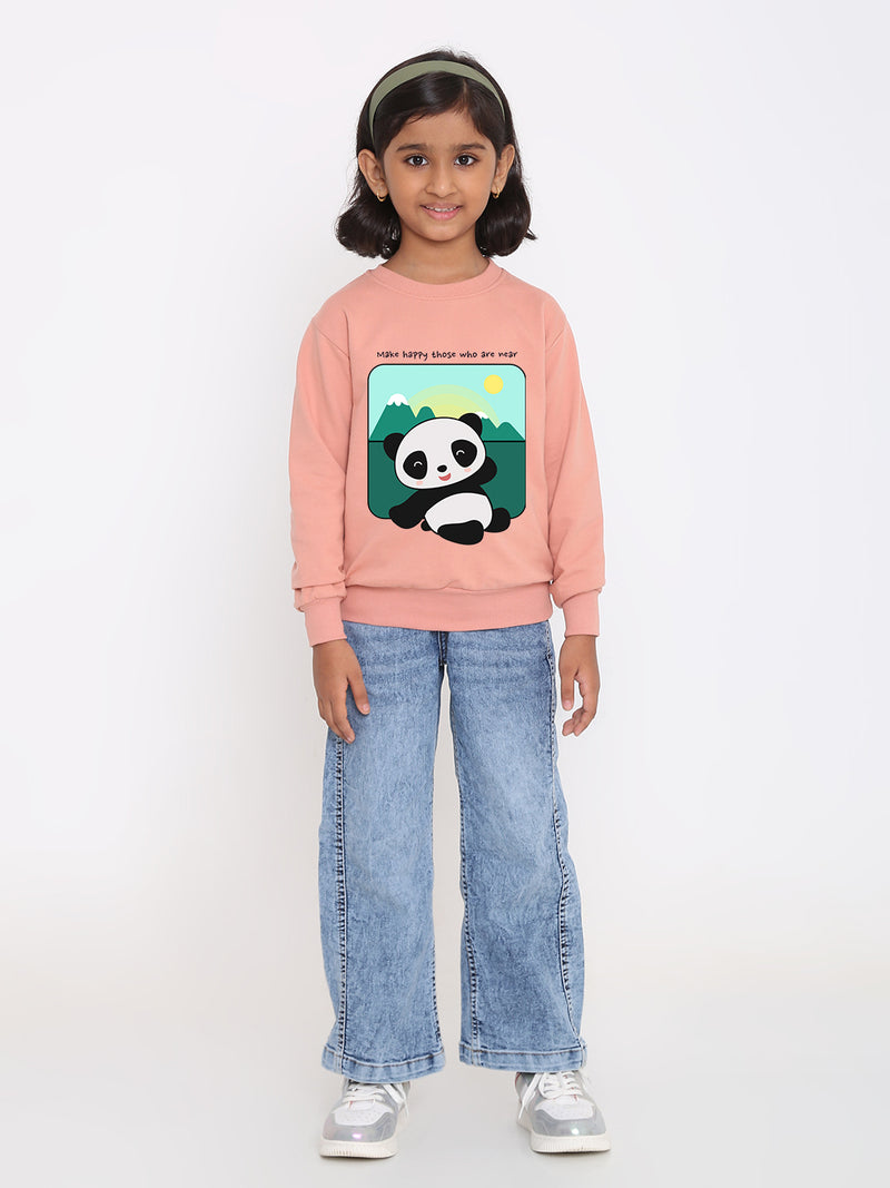 Kids Girls Cute Panda Sweatshirt