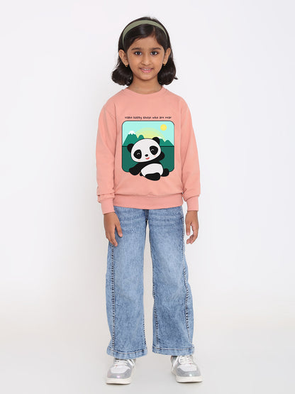 Kids Girls Cute Panda Sweatshirt