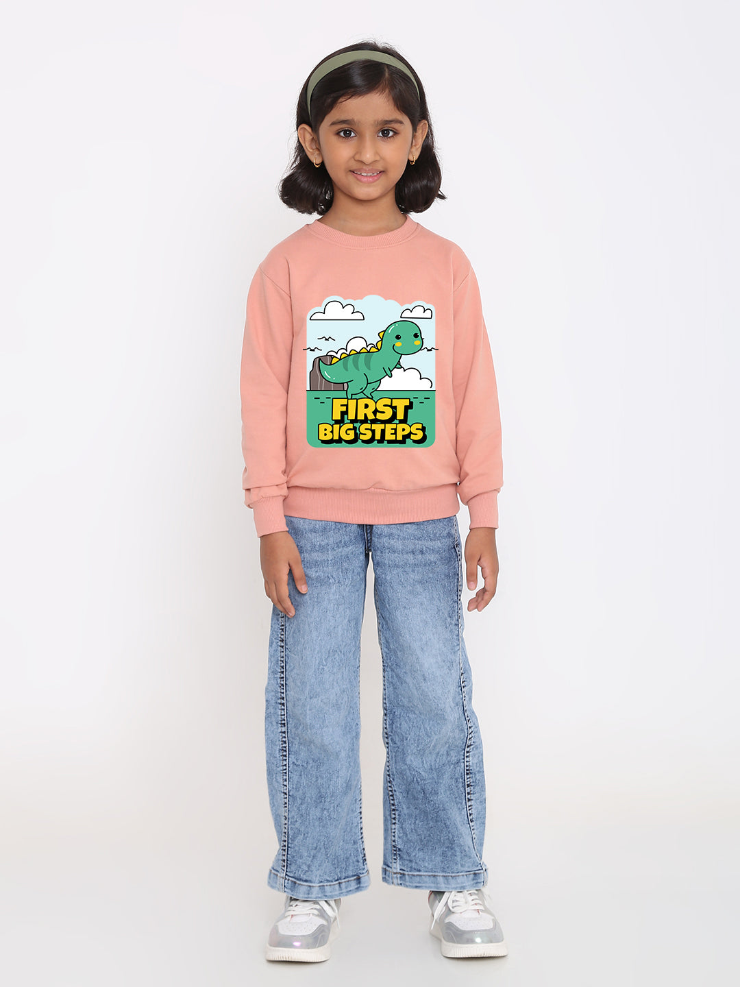 Kids Girls Dinosaur First Big Steps Sweatshirt