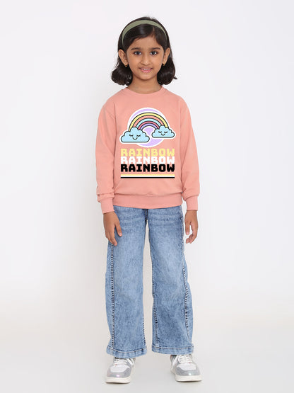 Kids Girls Rainbow Sweatshirt - Stylish & Cozy