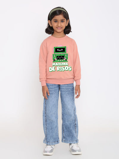 Kids Girls Robot Maquina de Risos Trendy  Sweatshirt