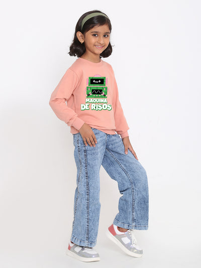 Kids Girls Robot Maquina de Risos Trendy  Sweatshirt