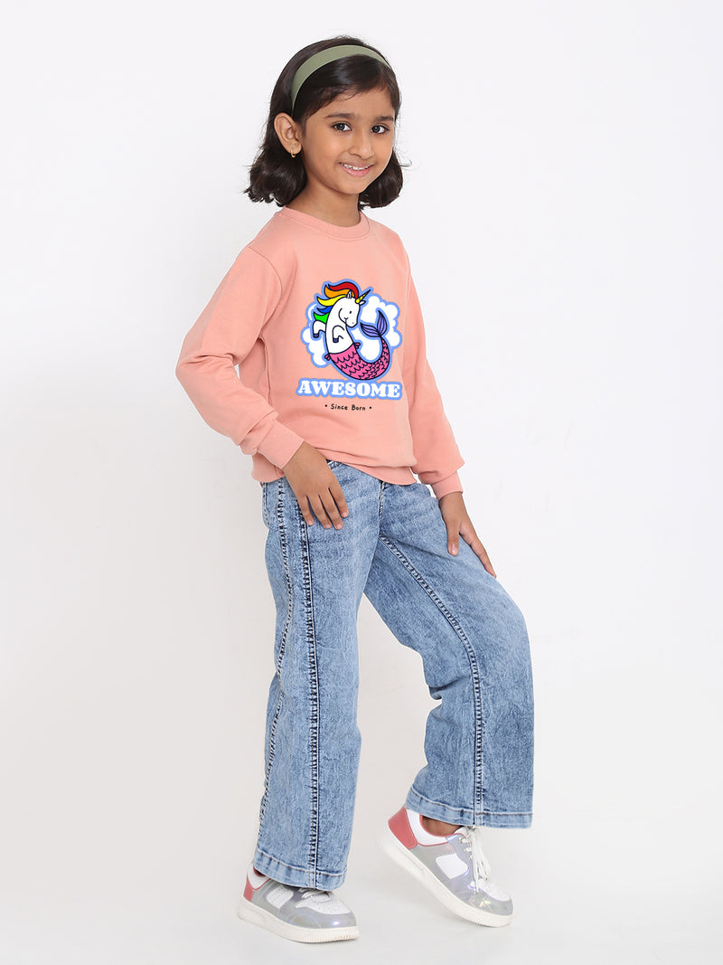 Awesome Since Born Unicorn Sweatshirt for Girls
