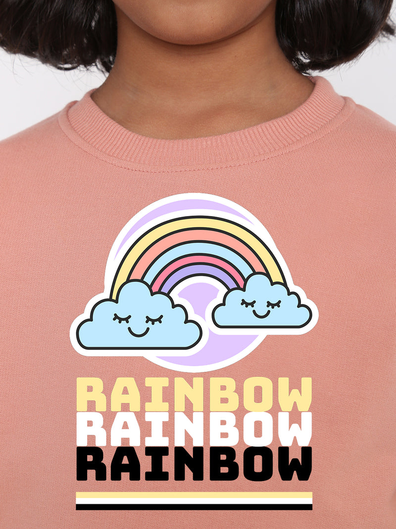Kids Girls Rainbow Sweatshirt - Stylish & Cozy