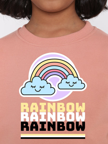 Kids Girls Rainbow Sweatshirt - Stylish & Cozy