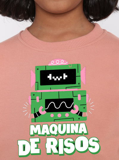 Kids Girls Robot Maquina de Risos Trendy  Sweatshirt