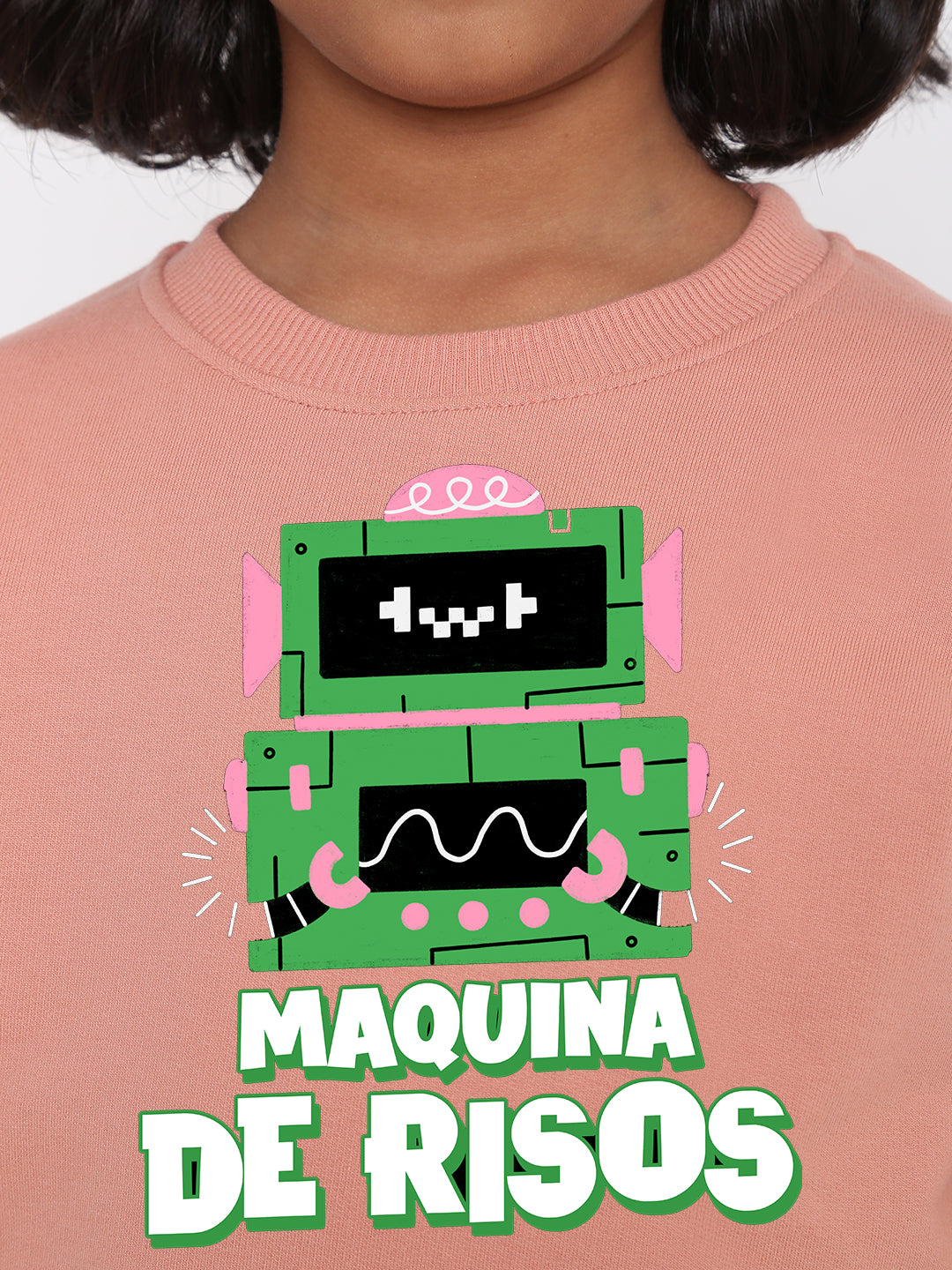 Kids Girls Robot Maquina de Risos Trendy  Sweatshirt