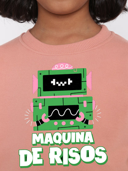 Kids Girls Robot Maquina de Risos Trendy  Sweatshirt