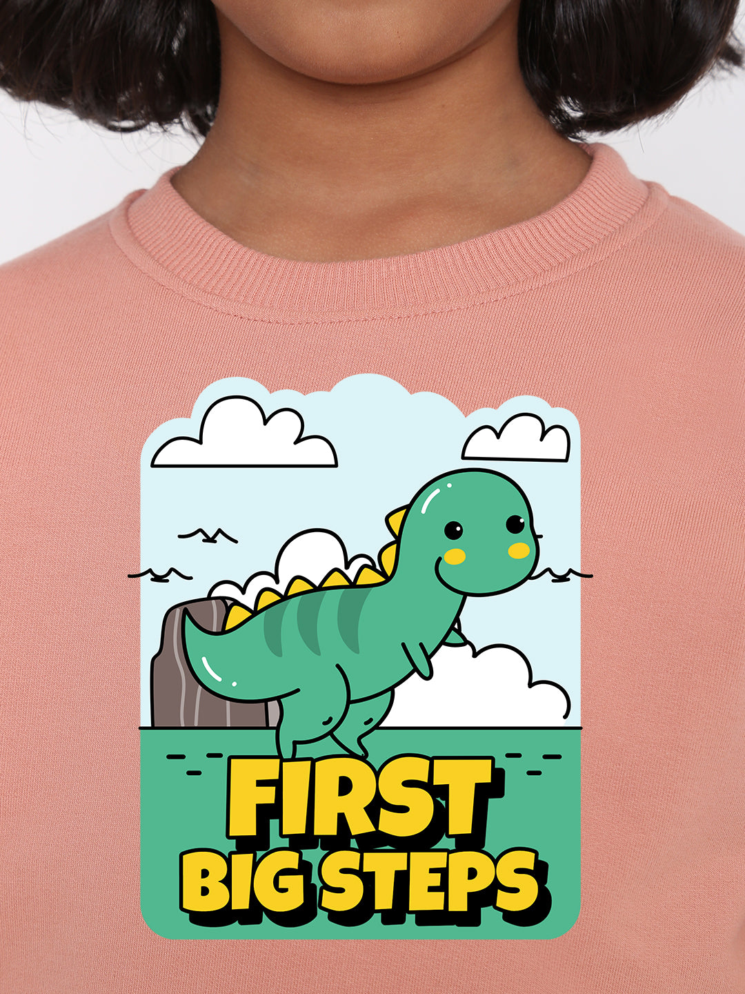 Kids Girls Dinosaur First Big Steps Sweatshirt