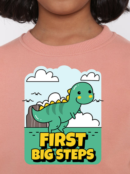 Kids Girls Dinosaur First Big Steps Sweatshirt