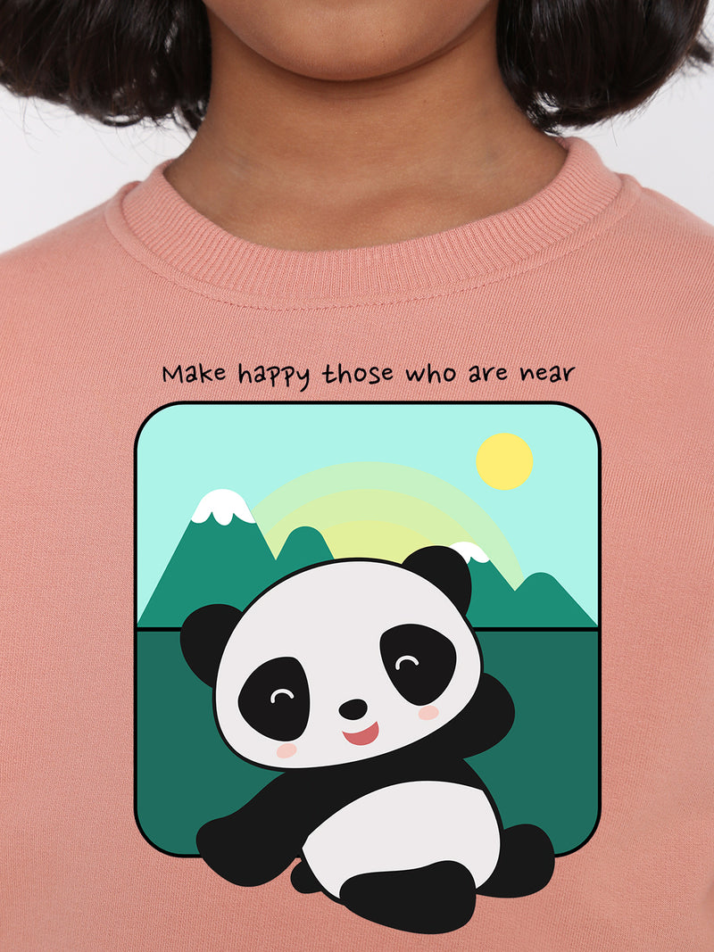 Kids Girls Cute Panda Sweatshirt