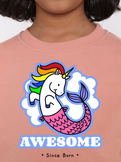 Awesome Since Born Unicorn Sweatshirt for Girls