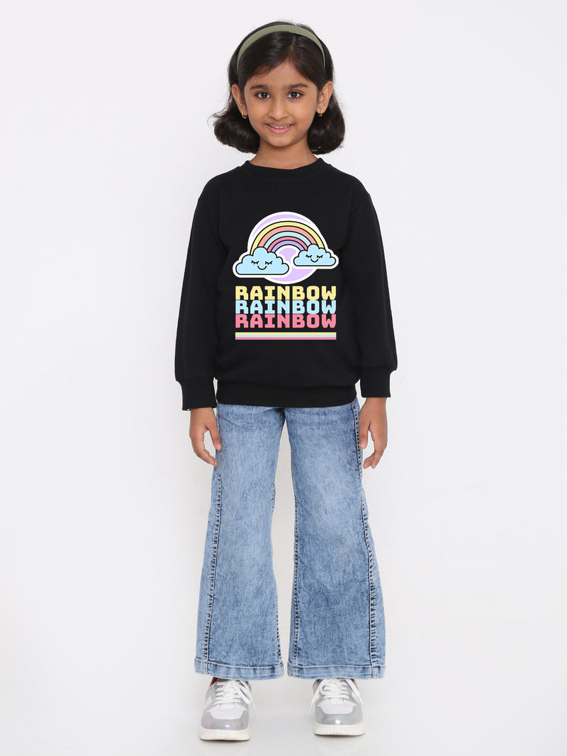 Kids Girls Rainbow Sweatshirt - Stylish & Cozy