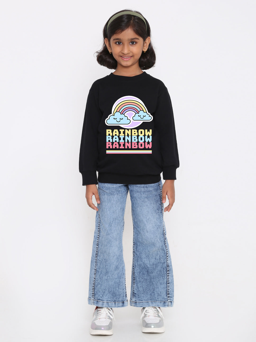 Kids Girls Rainbow Sweatshirt - Stylish & Cozy