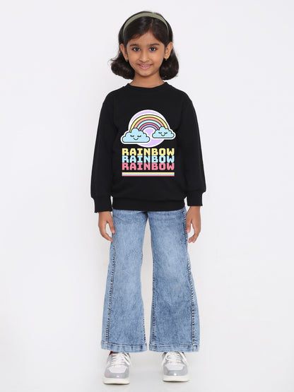 Kids Girls Rainbow Sweatshirt - Stylish & Cozy