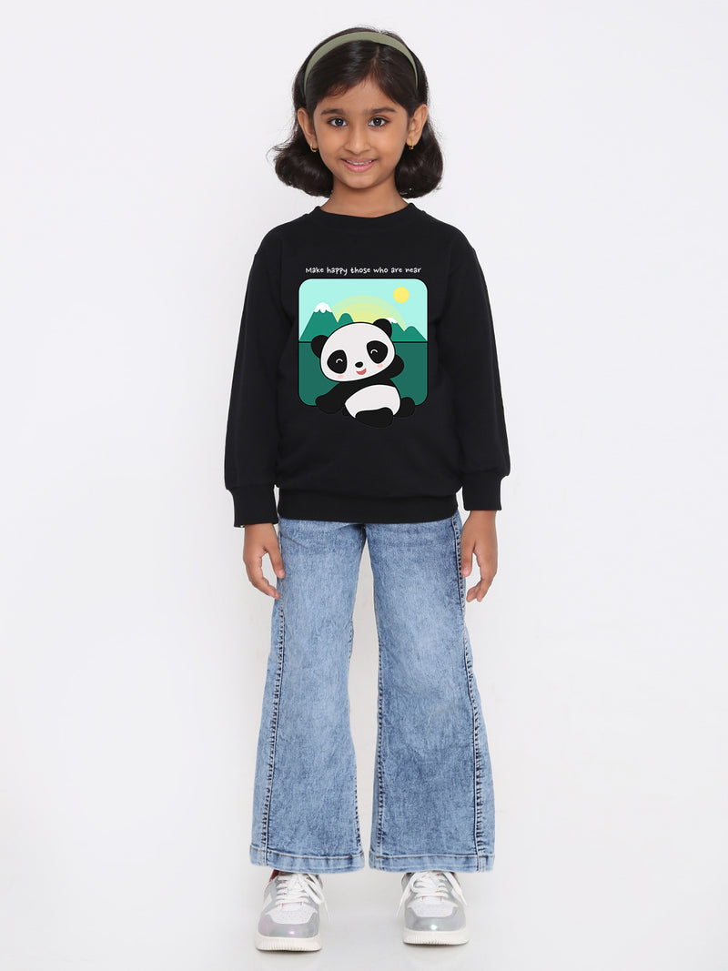 Kids Girls Cute Panda Sweatshirt