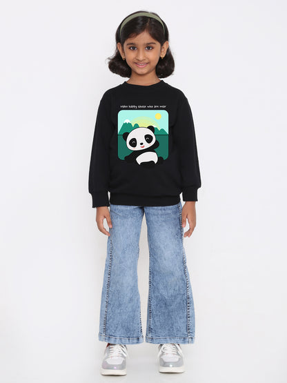 Kids Girls Cute Panda Sweatshirt