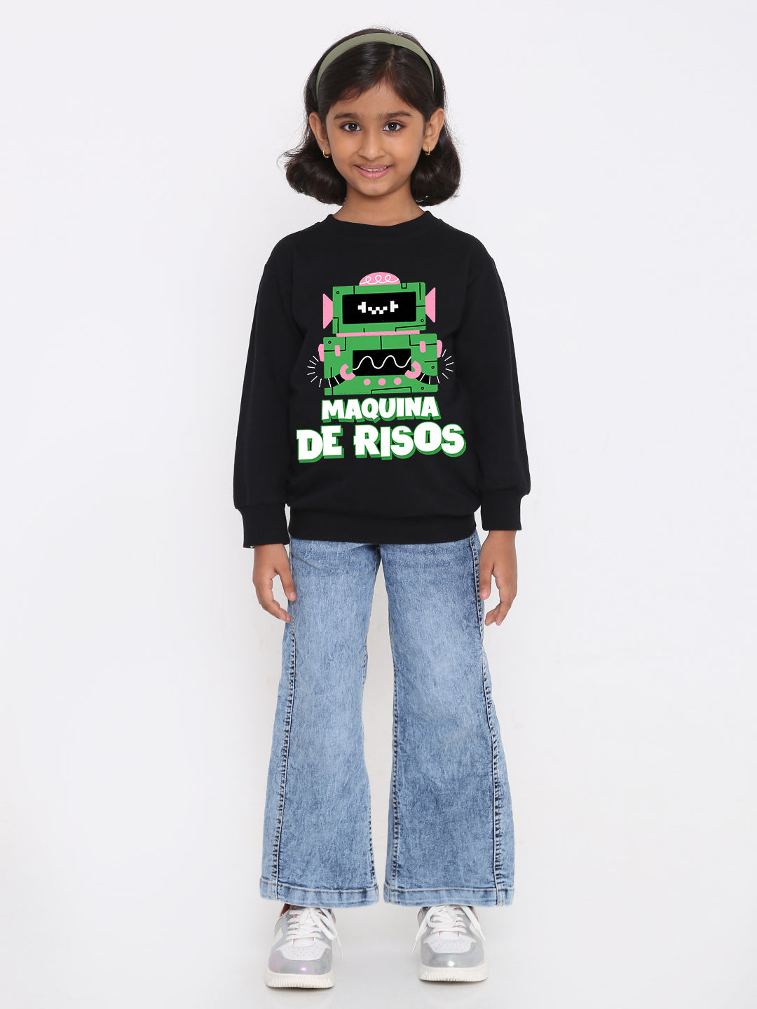 Kids Girls Robot Maquina de Risos Trendy  Sweatshirt