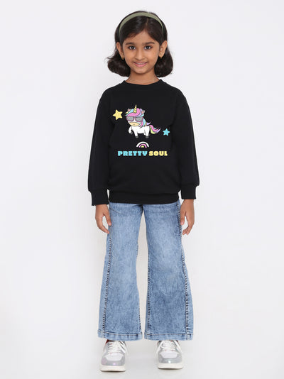 Kids Girls Unicorn Pretty Soul Sweatshirt