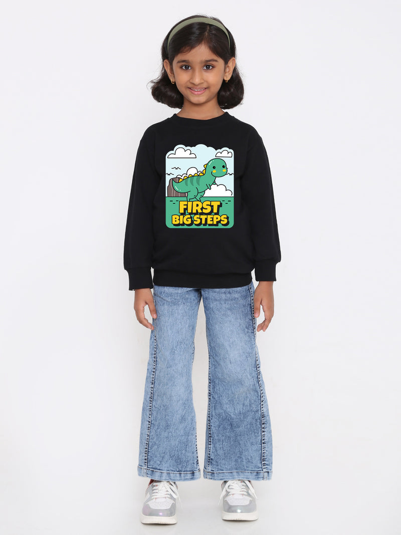 Kids Girls Dinosaur First Big Steps Sweatshirt
