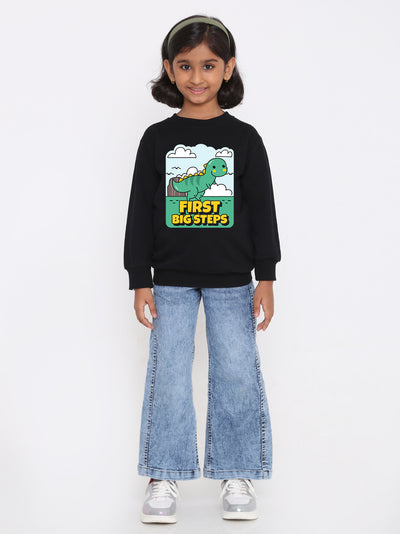 Kids Girls Dinosaur First Big Steps Sweatshirt