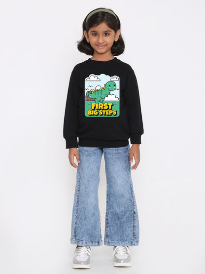 Kids Girls Dinosaur First Big Steps Sweatshirt