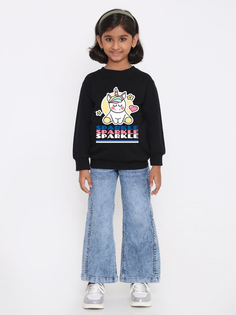 Kids Girls Unicorn Sparkle Sweatshirt